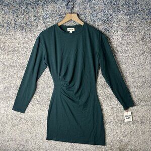 Open Edit Ribbed Long Sleeve Mini Dress Size XS Green Urban‎ NEW